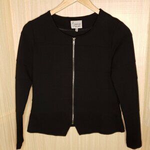 Lynn Ritchie Silver Womens Black Stretch Blazer Medium